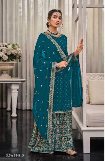 Top Plazo Dupatta Semi-Stitched Suit
