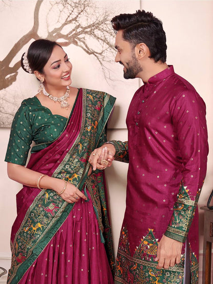 COUPLE COMBO KURTA WITH LEHENGA
