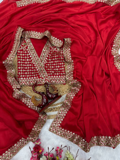 Soft Rangoli Silk Sequins Work Saree