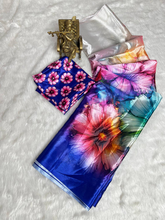 Lustro Silk digital print Saree