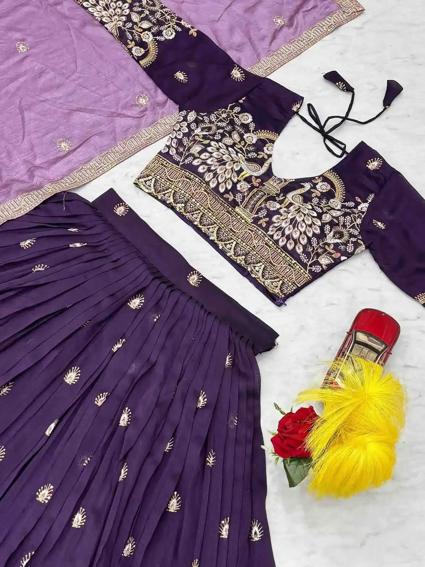 Heavy Embroidery Thread &amp; Sequence Work Lehenga Choli