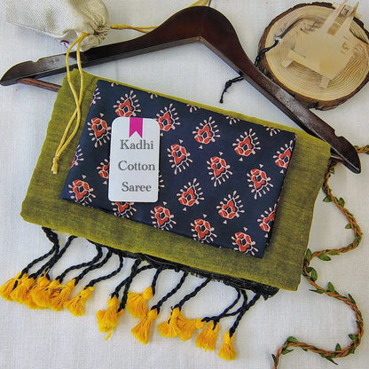 Handloom Khadi Cotton Saree with Magic Cotton Blouse | Lightweight & Comfortable CF-199