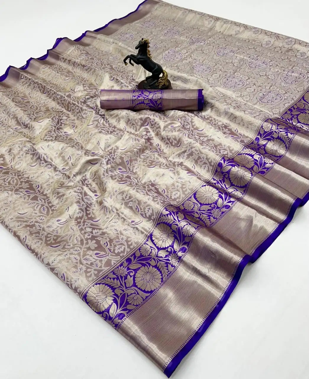 Kanchipuram Bridal Semi Pattu Silk Saree – Pushpa Vol 10