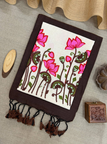 Pure Handloom Khadi Cotton With Unstitched Blouse