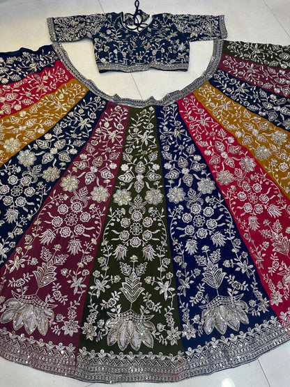 Multicolor Faux Georgette Lehenga Choli ON5053