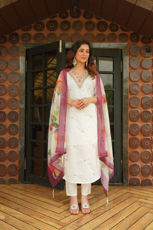 Fully Stitched Ethnic Set with Dupatta