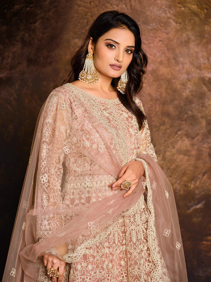 Vani Net with Coding Embroidery Unstitched Suits