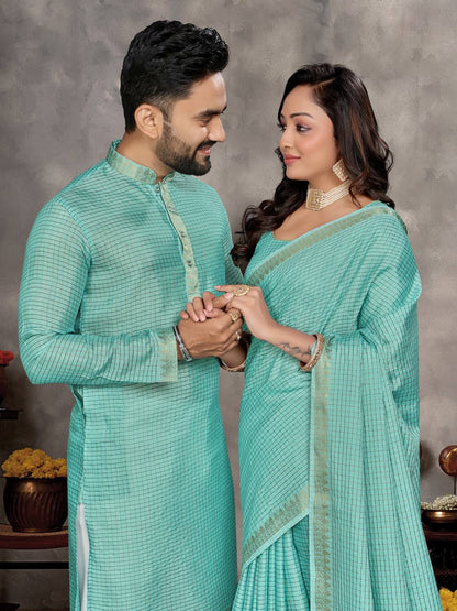 COUPLE COMBO KURTA WITH SAREE