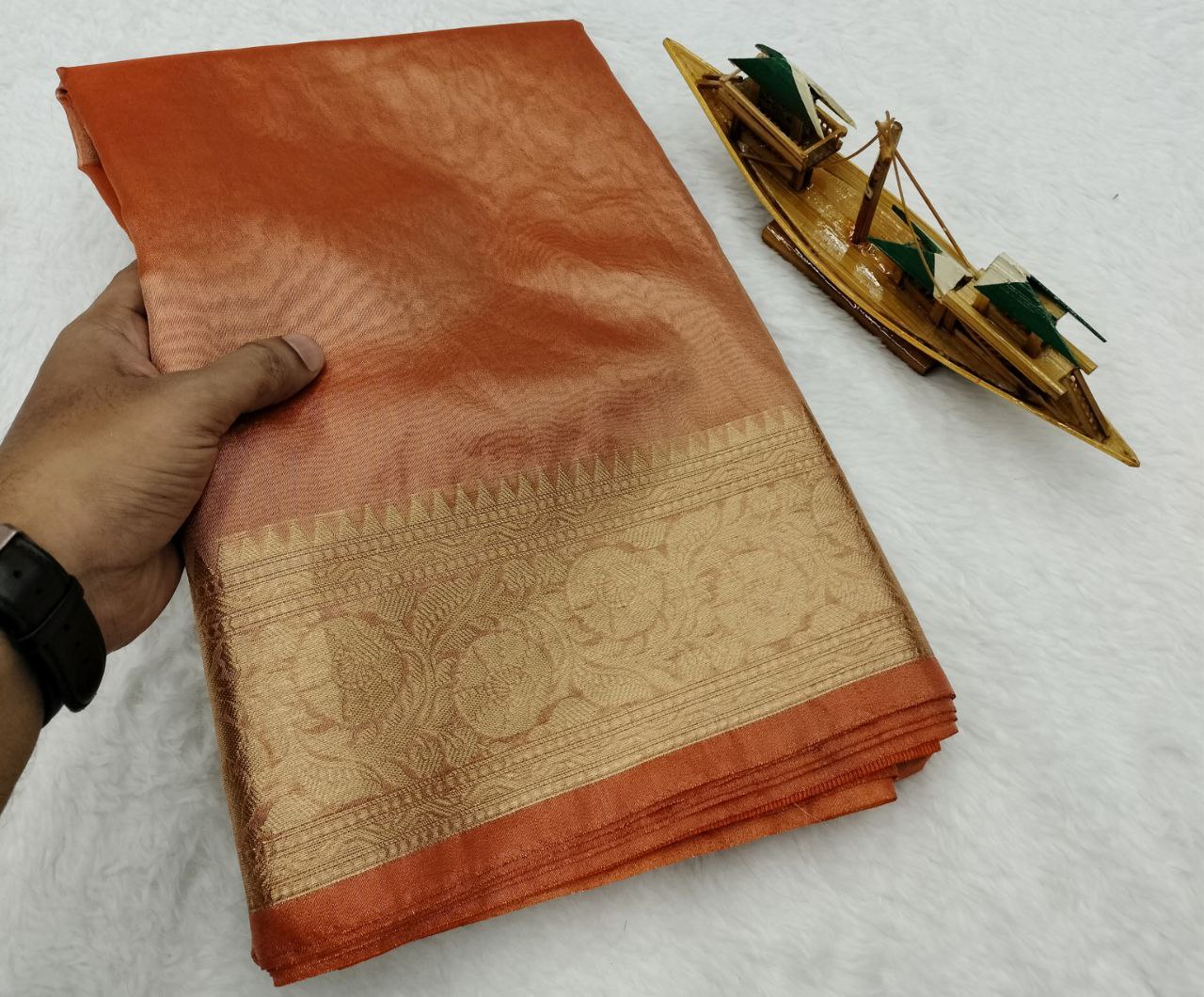 Banarasi Soft Dual Tone Tissue Silk Saree