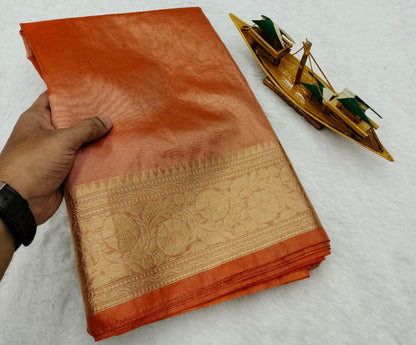 Banarasi Soft Dual Tone Tissue Silk Saree
