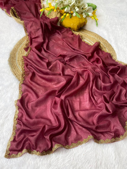 Golden Simmer Emboss Saree