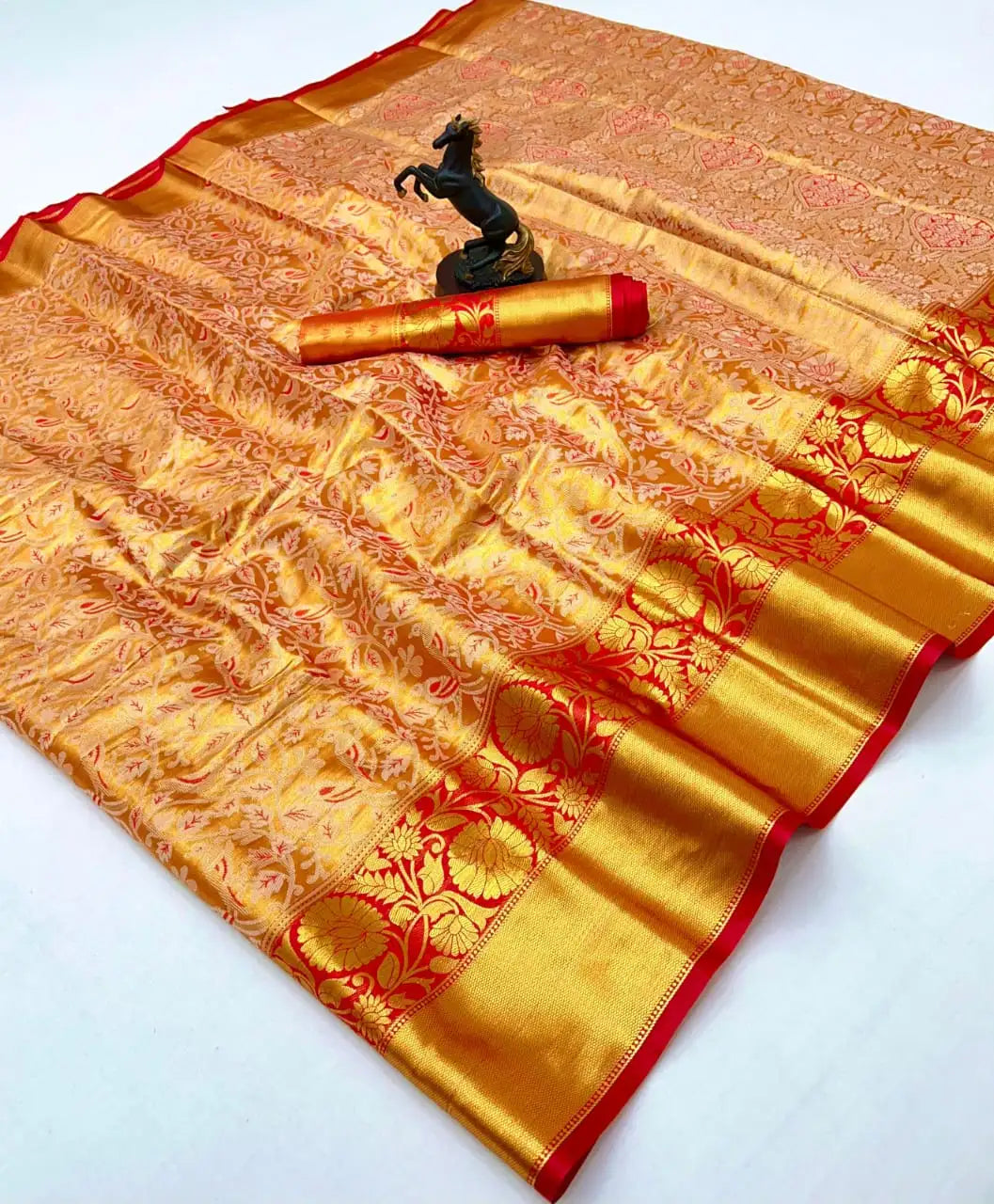 Kanchipuram Bridal Semi Pattu Silk Saree – Pushpa Vol 10
