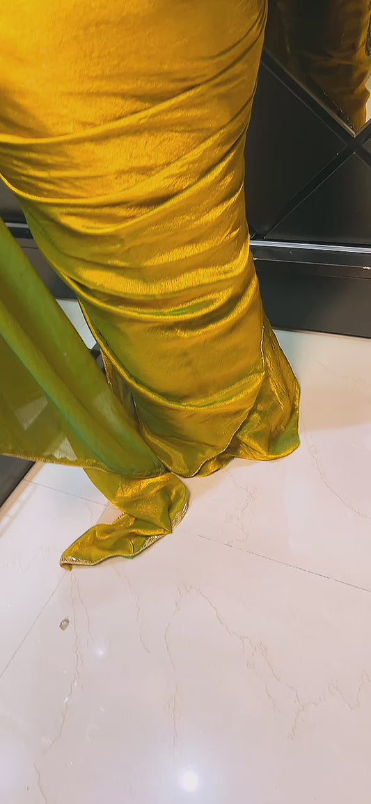 Golden Mustard  Frendy Sillk  Saree