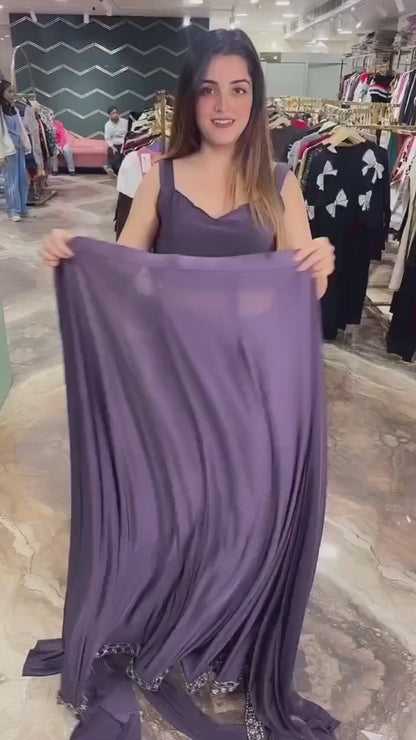 Ready-to-Wear  Ruffle Gown  Saree