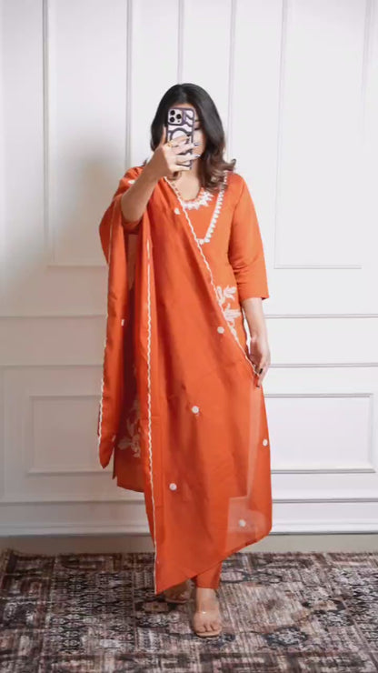 Embroidery with Sequence Work Suit