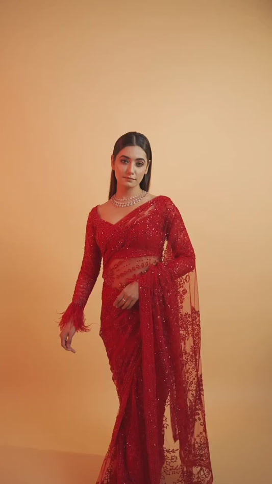 Trending Bollywood Blockbuster Sequins Design Heavy  Butterfly Net