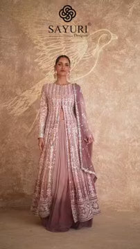 Georgette&nbsp;Zari &amp; Thread Embroidery + Sequence Work Santoon Inner Suit