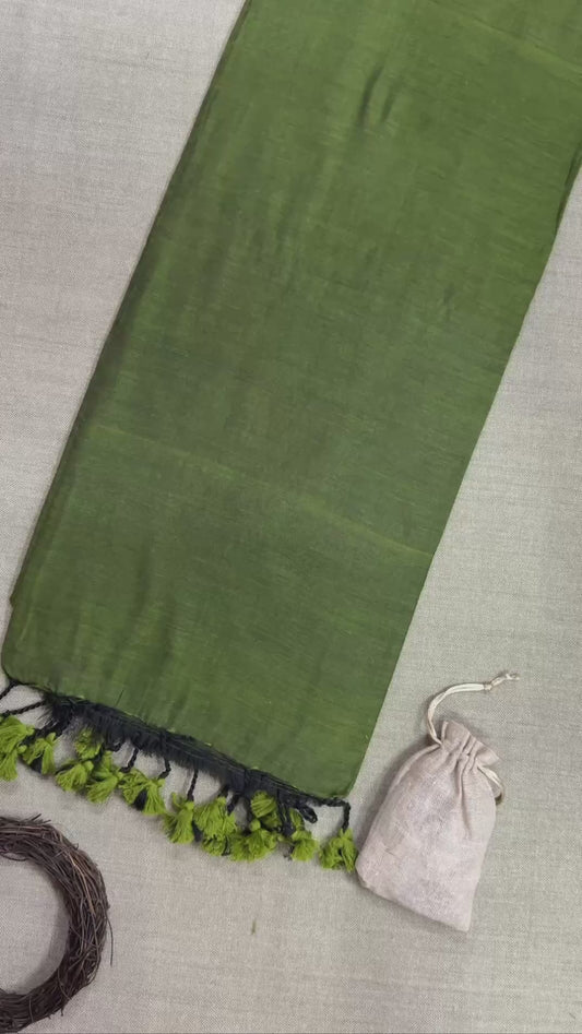 Pure Handloom Khadi Cotton Saree With Designer Blouse