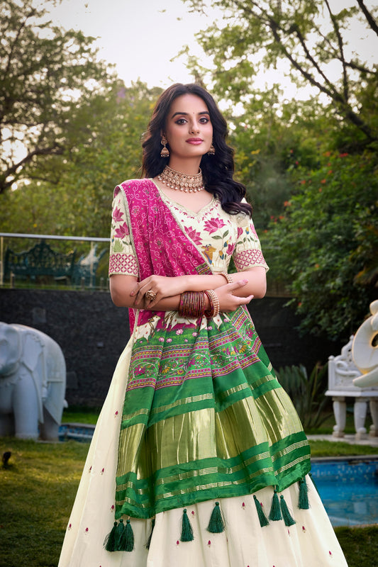 Pink Khadi Cotton Sequins and thread embroidery