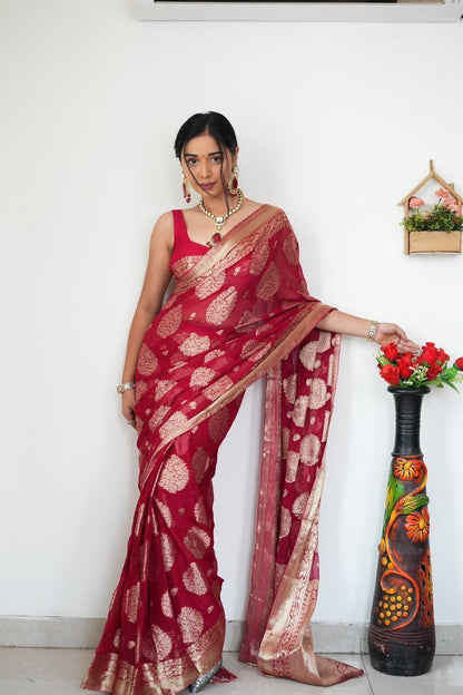 Soft Lilan Slab Cotton Ready To Wear Saree