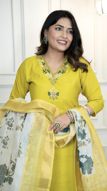 Roman Silk Hand Work Full Cotton Inner Suit
