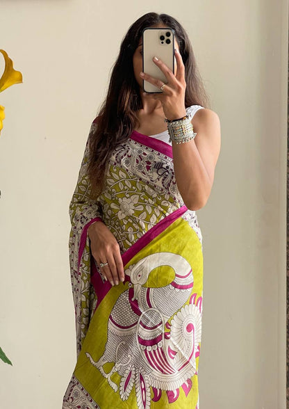 Kalamkari Print Mul Cotton Saree Collection