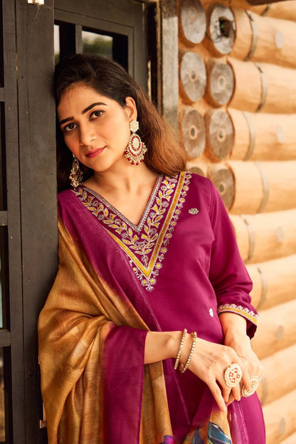 Fully Stitched Ethnic Set with Dupatta