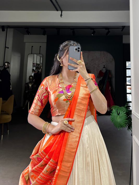 Beige Paithani lehengas that speak culture Lehenga