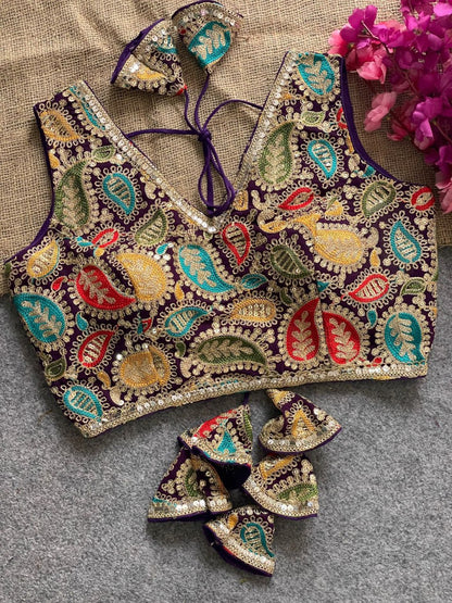 Georgette Silk  Kashmiri Embroidery Work Blouse