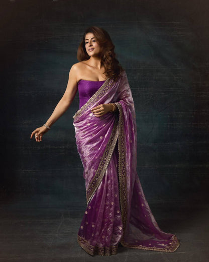 Soft Mocha silk saree