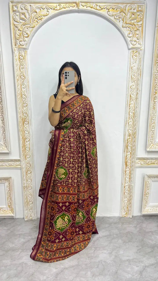 Soft mal mal cotton silk printed saree with contrast woven border available in six colors lightweight daily wear saree